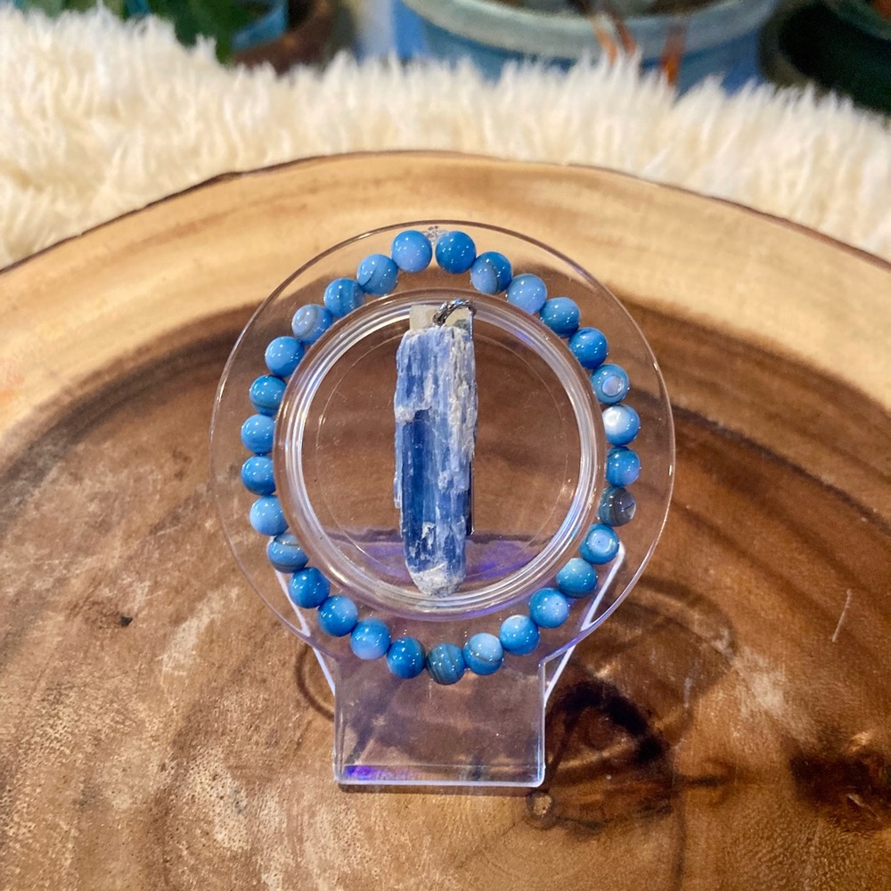 Blue Kyanite Bracelet & Pendent Set